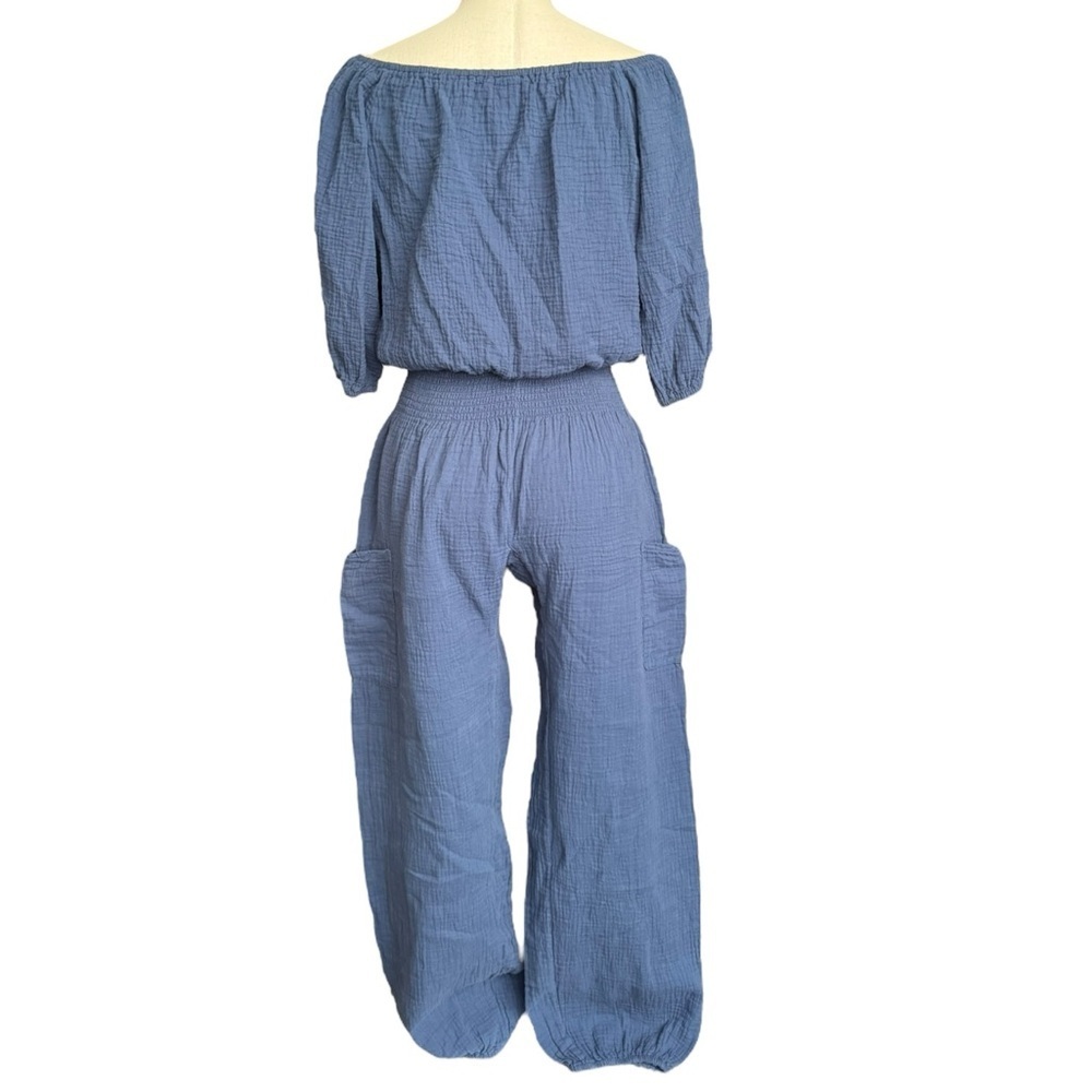 Bobi Los Angeles Ren Top & Cinched Pants in Coast Blue Small - Picture 9 of 12